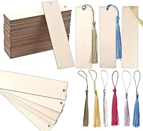 Blank Wooden Gift Tags Labels 10pcs Blank Wood Ornaments, 4.7X1.26in Used for Painting and Decoration DIY Technology, Hanging skrnrhrery