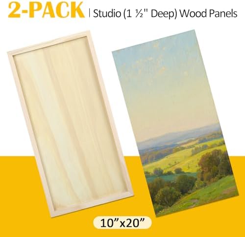 Falling in Art 2 Pack 10x20'' Unfinished Gallery Birch Wood Canvas Panels