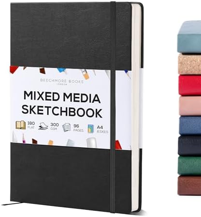 Beechmore Books A4 8.5x11 Mixed Media Sketchbook 300 GSM/140lb
