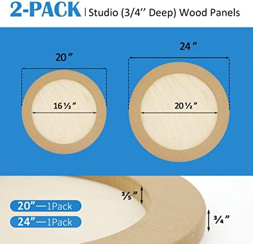 Falling in Art 2 Pack 20 and 24" Unfinished Round Birch Wood Panels