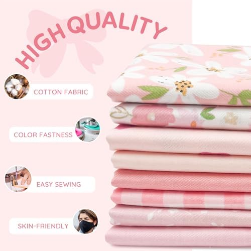 Aubliss 8pcs Fat Quarter Fabric Bundles (100% Cotton - 20'' x 20'')