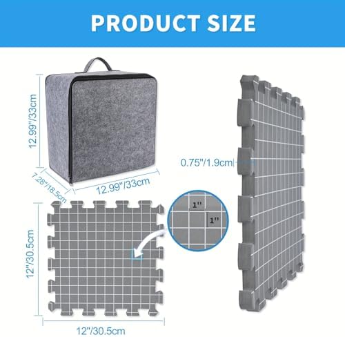 Yrangee Blocking Mats for Knitting-9 Pack Extra Thick,10 Blocking Combs
