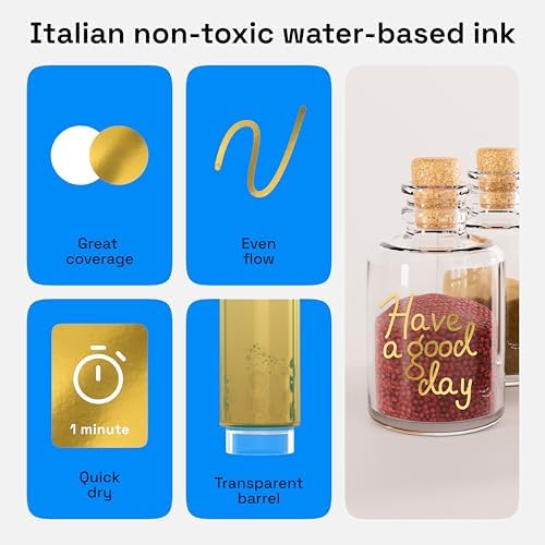 ARTISTRO Gold Acrylic Paint Markers - 3mm Medium-Tip - Set of 2
