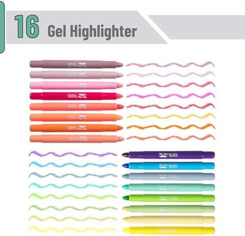 Mr. Pen- No Bleed Gel Highlighters, Vintage Colors, 16 Pack