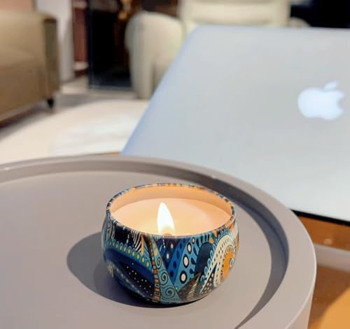 Phinicco 2.5oz Candle Tins for Candle Making 6 Pcs Empty Candle Tins with Lids Candle Jars (6 Colors)
