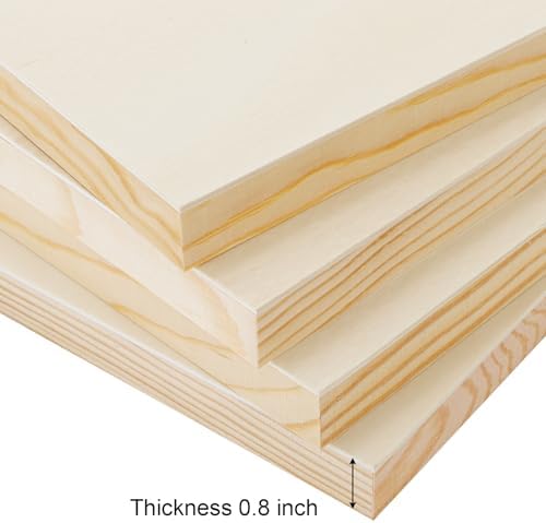 Yarlung 10 Pack Unfinished Wood Panels, 12 x 6 Inches Birch Wooden Cradled Painting Panel Canvas Boards for Watercolor, Arts and DIY Crafts, Easel Display, Use with Oils, Acrylics