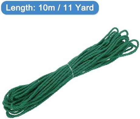 MECCANIXITY Twisted Cord Trim, 11 Yard 3mm 3-Ply Twine Braided Rope Shiny Thread String for Craft Gift Bag Curtain Christmas Decor, Forest Green - 10m