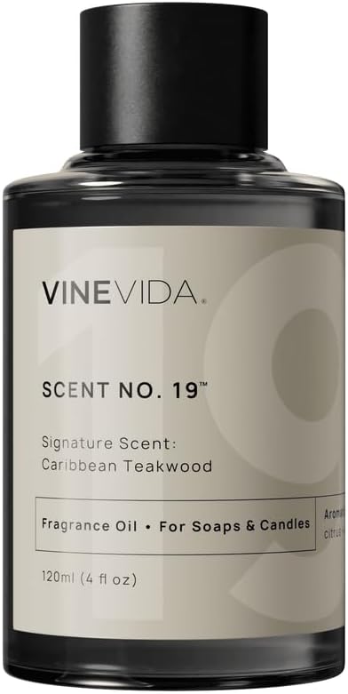 VINEVIDA [4oz] Caribbean Teakwood Fragrance Oil for Candle Making and Soap Making - Premium Candle Scents for Soy Candles