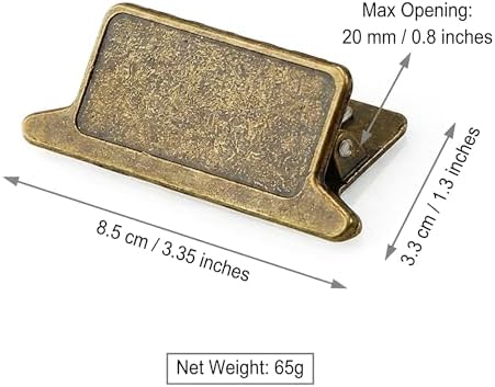 Metal Book Clip, Travelers Notebook Clip, Vintage Antique Bronze Page Holder Clamp for Journaling Planner Sketchbook Office, Decorative Retro Journal Accessory