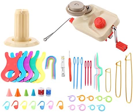 Knitting Wool Winder Kit with Winder Pin Counter Inch Meter, Woolen Yarn Winder Set for DIY Knitting, Essential Weaving Tool Set with Multiple Accessories for Home and Studio Use