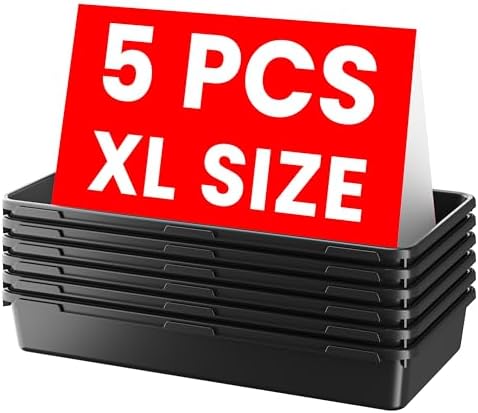 A-LuGei【X-Large Size【5 Pcs】 Tool Box Organizer Tray Divider【Single Size】 Desk Drawer Organizer Bin, Garage Organization and Storage Toolbox for Rolling Tool Chest Cart Cabinet WorkBench Part Widget