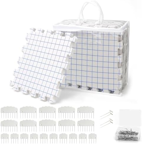 Blocking Mats for Knitting & Crochet Project with 20pcs Blocking Combs
