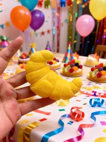 3D Croissant Silicone Mold, Non-Stick Food Shape Candle Molds for Chocolate, Resin, Soap | Cute Bread Fondant Molds for Baking Baby Shower & Birthday Party DIY Crafts‌ (Croissant B)