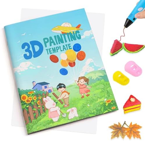 SONGTIY 3D Printing Drawing Book, Colorful 40 Patterns Thick Paper Template