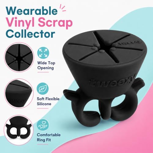 tweexy Wearable Vinyl Weeding Scrap Collector Ring for HTV Crafts – Midnight
