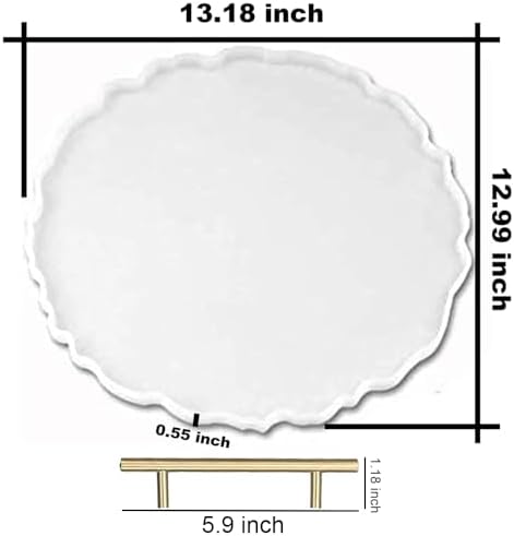 ResinWorld 13 inches Large Silicone Tray Mold, Big Geode Silicone Mold for Resin, Irregular Shaped Round Resin Geode Tray Molds for Making Resin Craft DIY Home Decoration