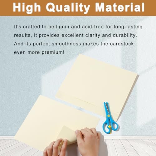 Silunkia 40 Sheets Cream Cardstock 8.5 x 11 Off White Paper 75lb