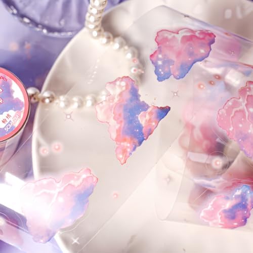 PET Tape Stickers for Journaling,Dreamy Cloud Stickers for Scrapbooking