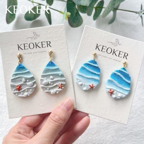 Keoker Ocean Wave Texture Roller for Polymer Clay, 1pc Summer Polymer Clay Texture Roller