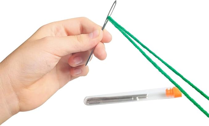Large-Eye Blunt Needles, Hekisn Stainless Steel Yarn Knitting Needles, Sewing Needles, Crafting Knitting Weaving Stringing Needles,Perfect for Finishing Off Crochet Projects (9 Pcs)
