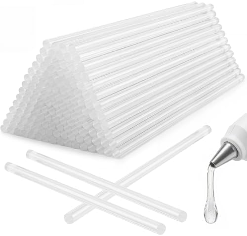 KISEER 100 Pack Clear 0.43 x 11 Inch Full Size Hot Glue Sticks Universal Fit Glue Gun for Bond Wood Plastic Fabric Foam DIY Craft Projects Home Decorations and Sealing