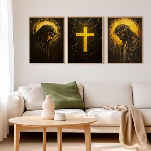 3 pack Jesus and the Virgin Mary Diamond Art Kits，Diamond Painting Kit