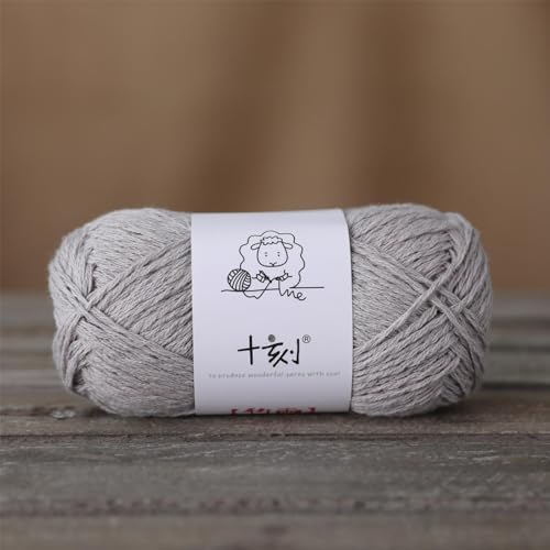Cotton, Bamboo,Linen Blended Yarn 2 Skeins 50g/1.76oz- 04 Silver Gray
