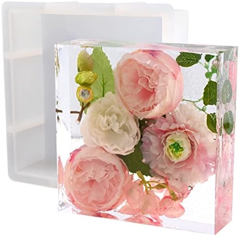 Actvty Square Silicone Molds for Resin, Deep Resin Molds for Epoxy Casting Flowers Preservation DIY Valentine, Anniversary, Wedding Keepsake Home Decor