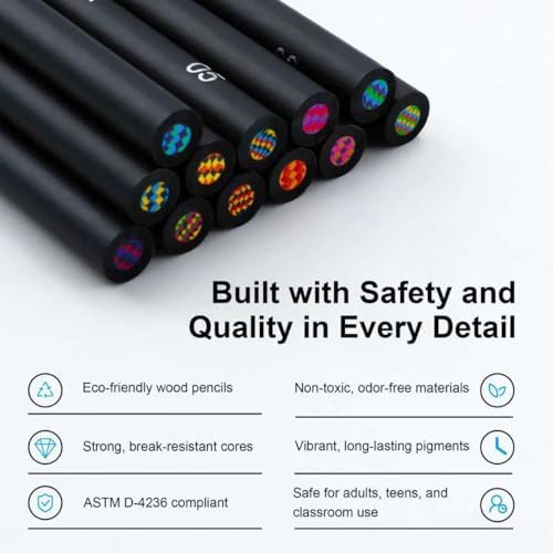 Art Supplies 24 Rainbow Colored Pencils, Teen Girl Gifts Trendy Stuff, Multicolored Cool Stuff Fun Art Pencil Teen Girl Gifts Trendy Stuff
