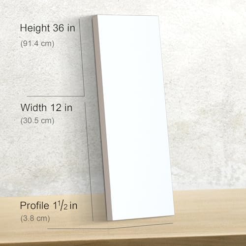 PHOENIX 12x36 Inch 3 Pack Gallery Canvas - 1.5 in Thick Extra Large Skinny Canvases for Painting - Deep Edge 100% Cotton 11 Oz. Gesso Primed White Blank Professional Canvas Oil & Acrylic Paints