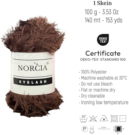 Eyelash Yarn Fun Fur Yarn(100g-3.5oz) (153yds-140mt) Fuzzy Premium Soft Crochet DIY Hand Knitting 100% Polyester