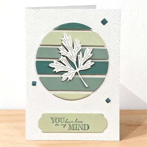 Scrapbooking Die-Cuts, Layer Frame Net Set Metal Cutting Dies for Card Making, Paper Craft Template, Background Embossing Stencils, DIY Album Décor (Round Striped Maple-12.8x7cm)