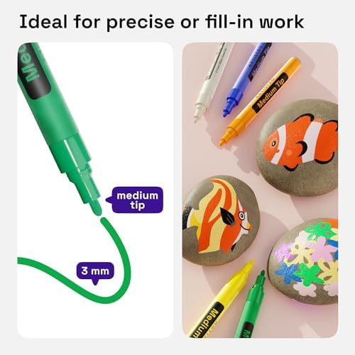 ARTISTRO 30 Fabric Markers for Clothes and Textiles - Acrylic Paint Pens