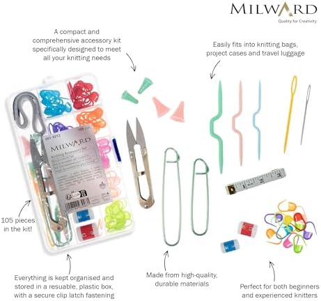 Milward Knitting Accessories, Assorted, 2 x 10 x 19.5cm