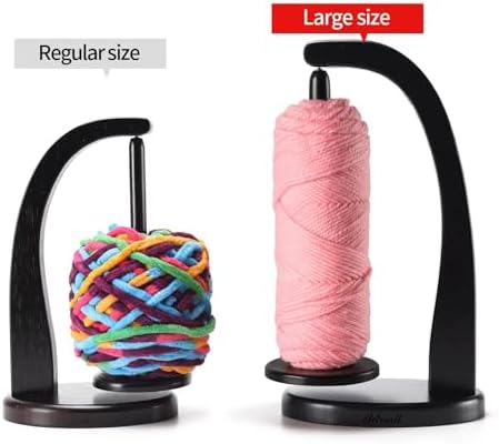 FLYKEY Yarn Holder for Crocheting with Magnetic Yarn Spinner-Black-Enlarged