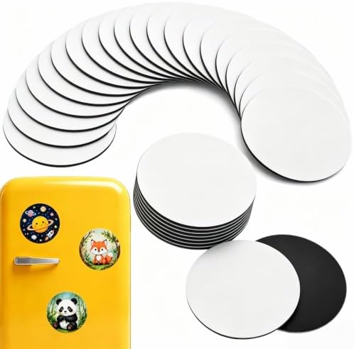 30 Pack Round Magnetic Canvas Panels for Painting 3 Inch