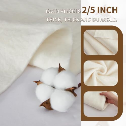 TQNSIE 100% Natural Cotton Batting for Quilting 90-Inch x 96-Inch | 200GSM Lightweight Batting Fabric,All Season Quilt Batting Queen Size, Craft and Wearable Arts