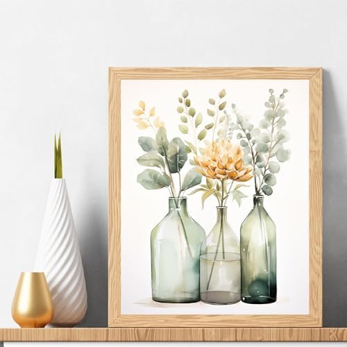 Natuyalo Paint by Numbers Kit for Adults - Flowers in Bottle DIY Adult Paint by Number Kits Acrylic Canvas Painting for Adults Beginners Kids Art Crafts Without Frame, 16x20 Inch