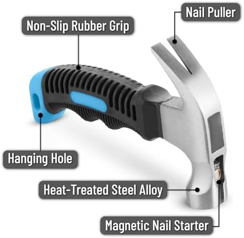 Mr. Pen- Claw Hammer, 8oz, Light Blue, Magnetic