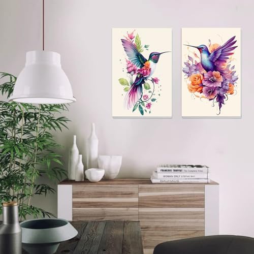 Hummingbird Paint by Numbers with Frame, Paint by Numbers for Adults 8x12