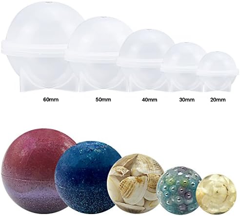 Funshowcase 0.8" Sphere Round Silicone Mold for Resin Epoxy, Jewelry Making, Candle Wax, Homemade Soap, Bath Bomb