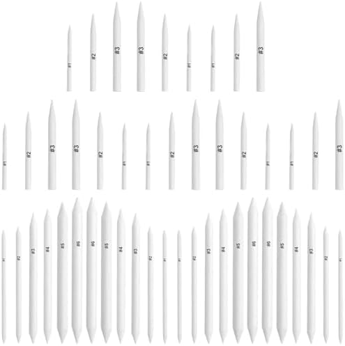 FEBSNOW 48Pcs Blending Stumps and Tortillions Sticks for Art Drawing