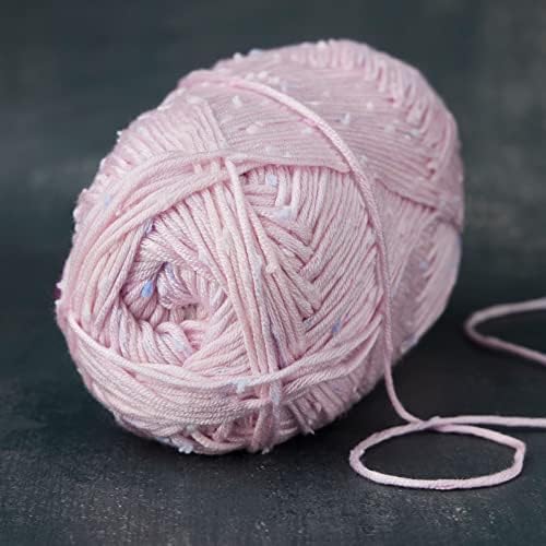 Loops & Threads Flecks Yarn - Yarn for Knitting, Crochet, Weaving, and Arts & Crafts - Pink, Acrylic Blend, 6.53 oz