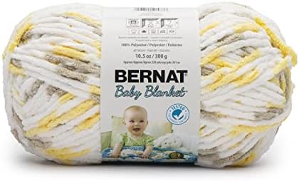 Bernat BABY BLANKET BB Chick & Bunnies Yarn - 1 Pack of 10.5oz/300g - Polyester - #6 Super Bulky - 220 Yards - Knitting/Crochet