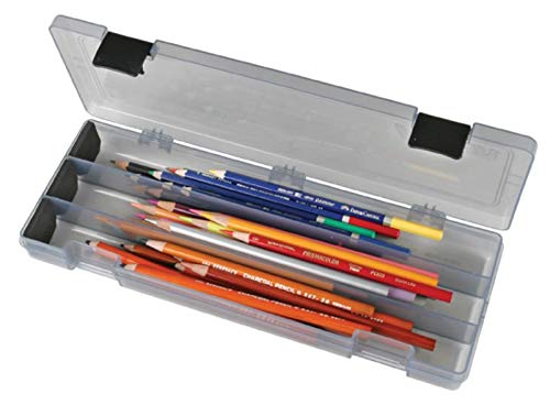 ArtBin Pencil Utility Box, Divided Organizer for Pens and Markers, Charcoal