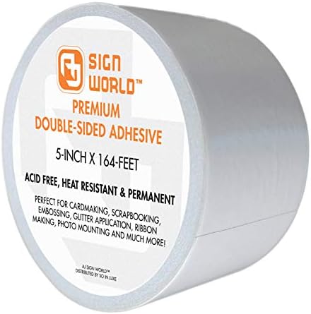 Best 5" Ultra-Thin Permanent Double-Sided Tape for Arts, Crafts, Photography, Scrapbooking, Tear-by-Hand, Paper Backing, Documents, All Purpose (5-Inch by 164-Feet/55 Yards)