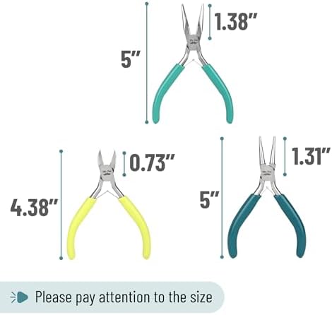 Mr. Pen- Pliers for Jewelry Making, 3 Pack, Chain Nose