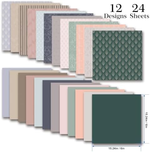 6in Boho Scrapbook Paper Pad Retro Patterned Double-Sided Journal Supplies