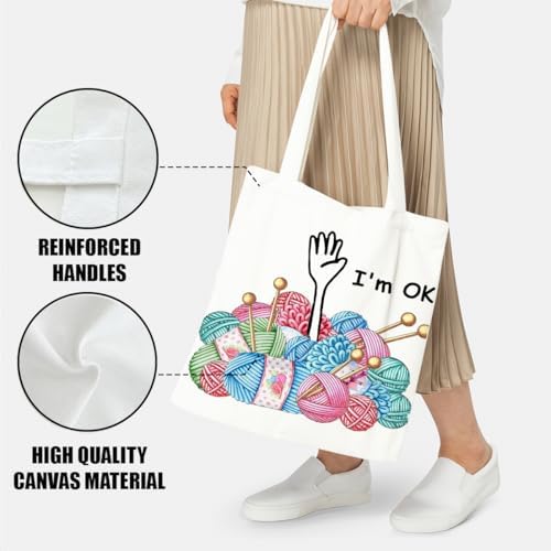 Canvas Tote Bag Gifts for Women Music Dance Sewing Lovers, Double-Sided Print Bags