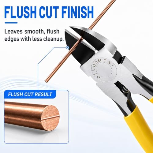 OTLOOMTBT 2PCS Wire Cutters, 6-In & 5-In Compact Flush Cut Pliers Set